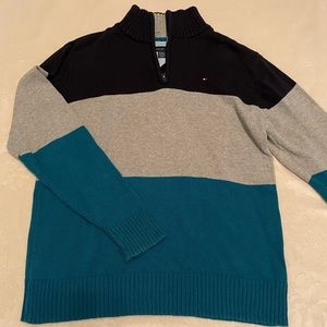 NWOT Tommy Hilfiger quarter zip sweater boys size 16/18